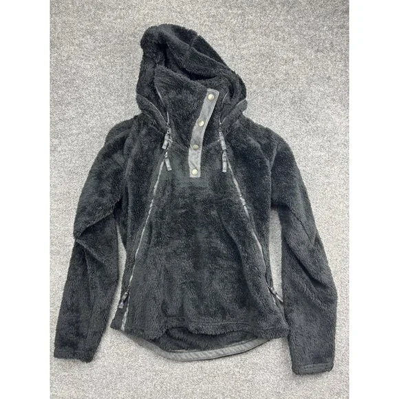 Kuhl Pullover Womens Small Gray Flight Sherpa Fleece Hoodie Half Snap Jacket - Picture 1 of 6
